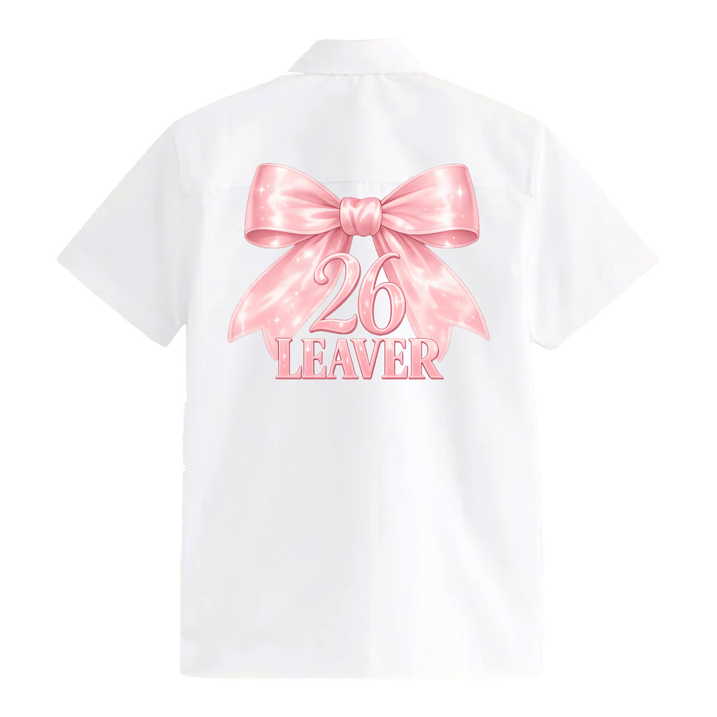 School Leavers Shirt - Pink Bow Design