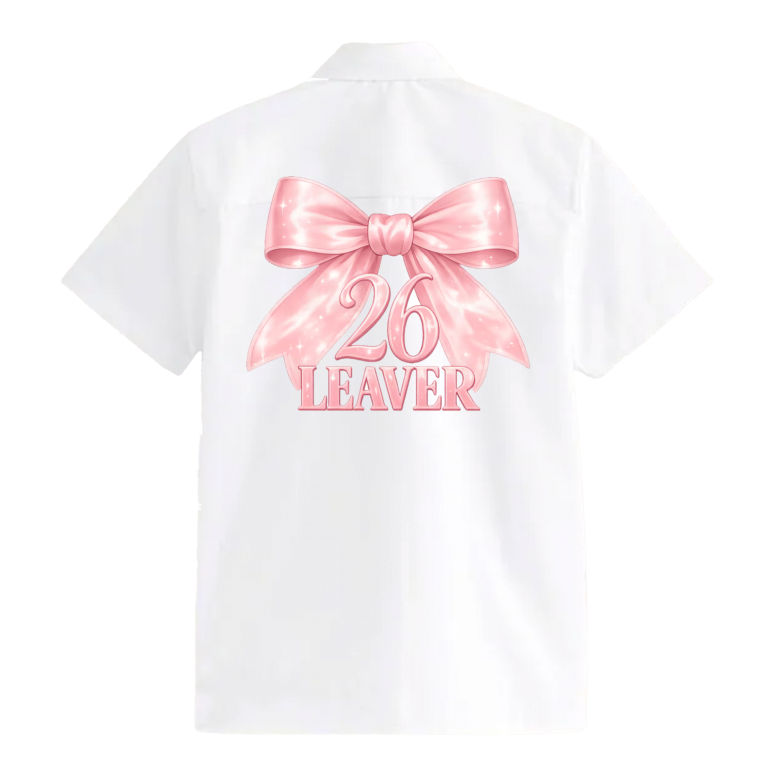 School Leavers Shirt - Pink Bow Design