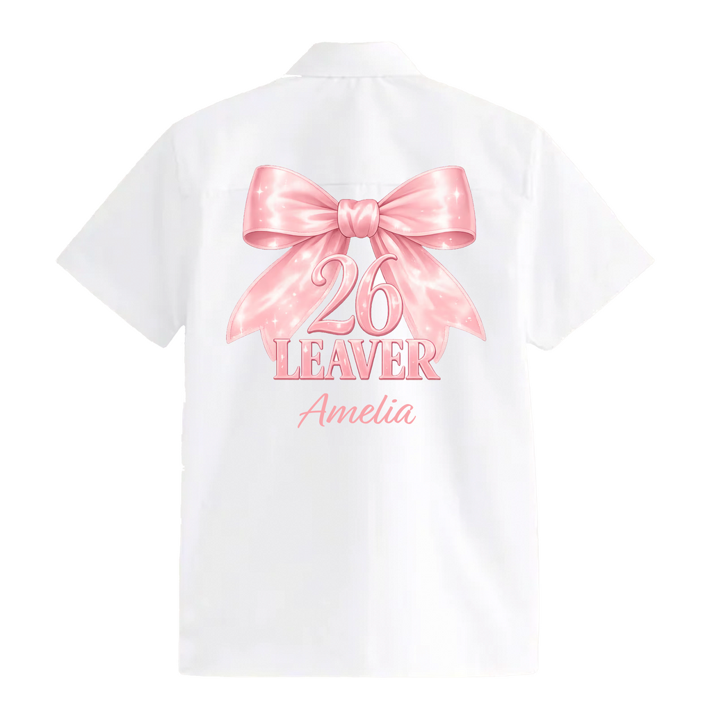 School Leavers Shirt - Pink Bow Design