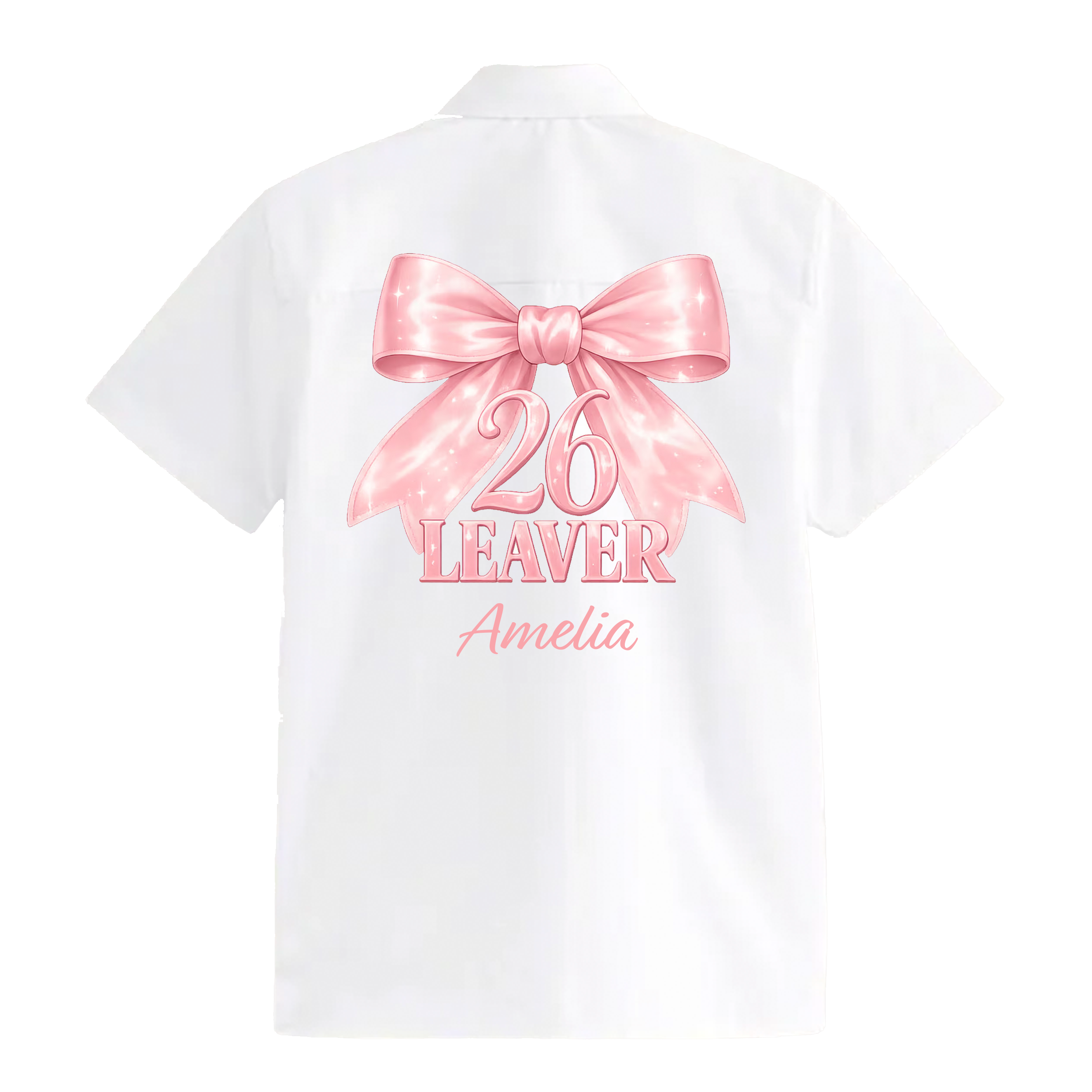 School Leavers Shirt - Pink Bow Design