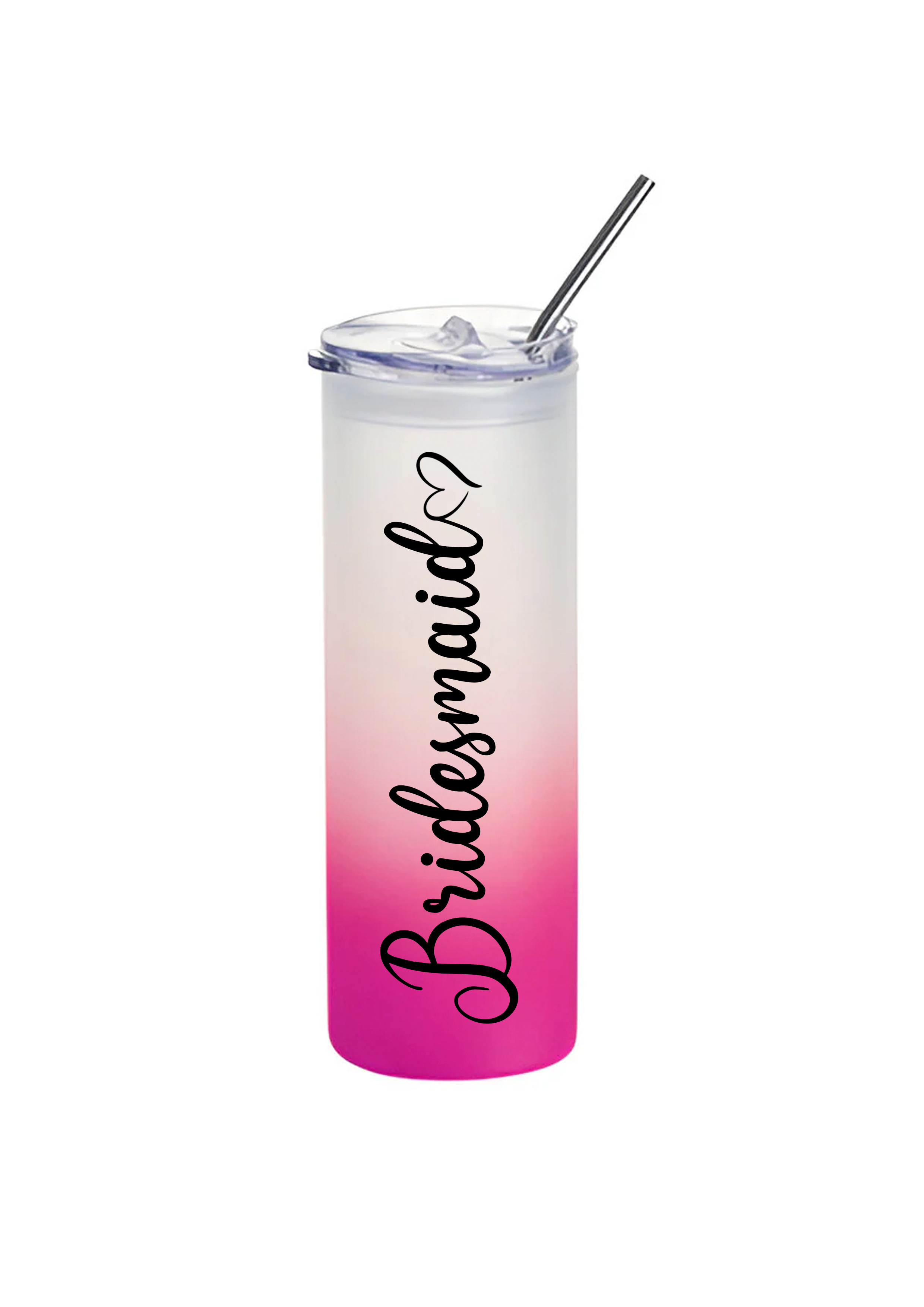 Pink Ombre Glass Tumbler - Bride/Bridesmaid/Maid of Honour