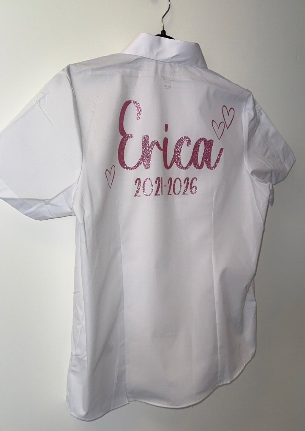School Leavers Shirt - Pink Glitter Design