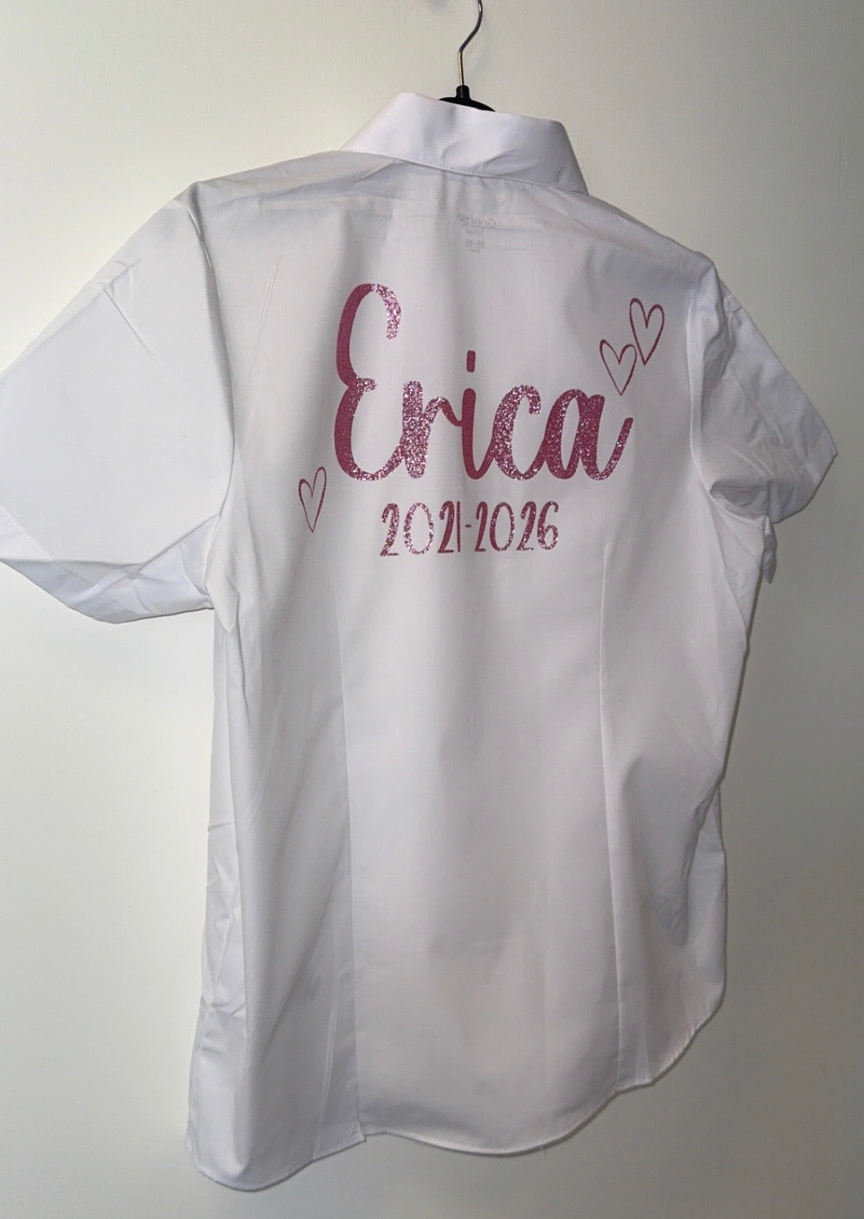 School Leavers Shirt - Pink Glitter Design