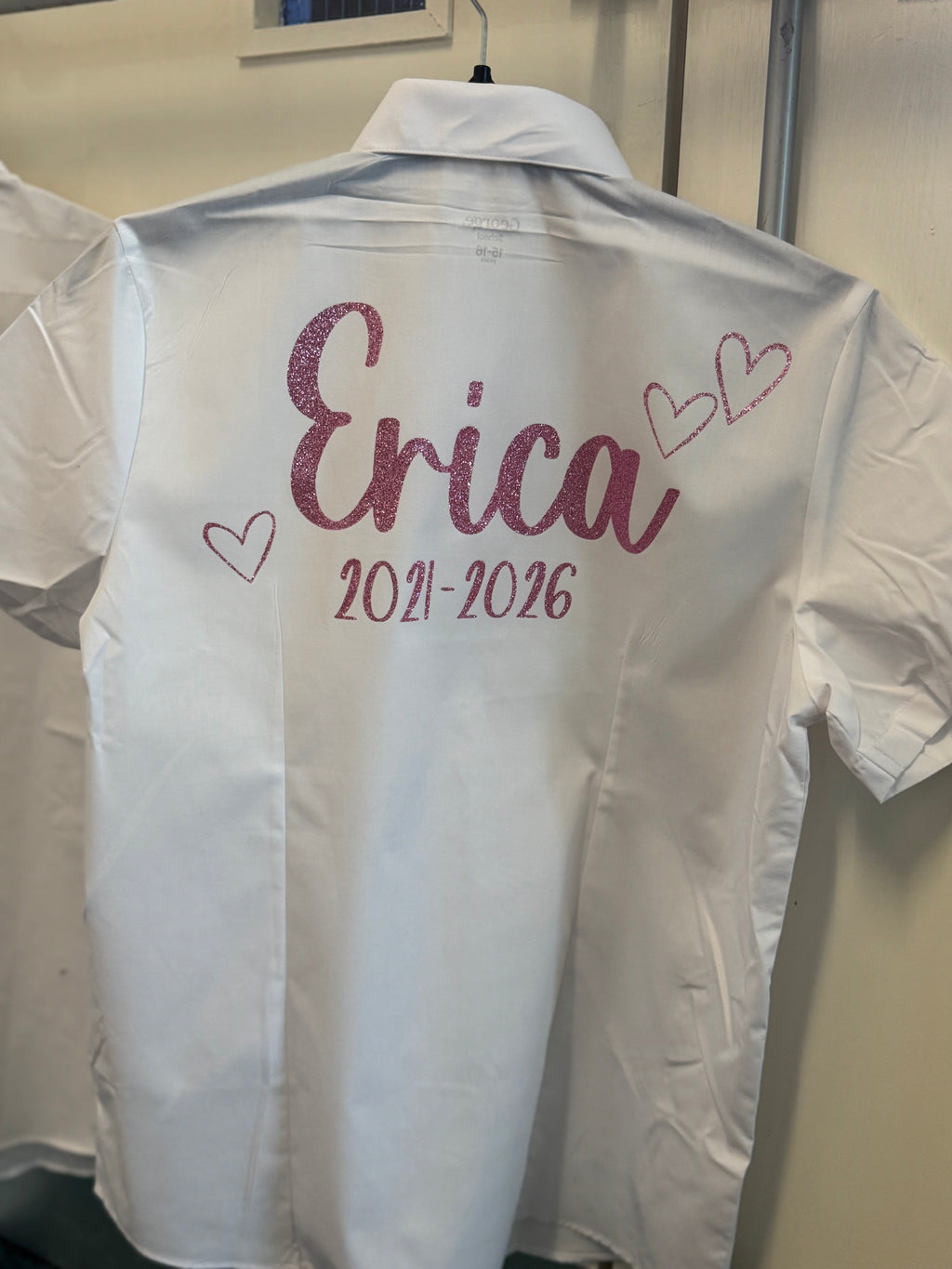 School Leavers Shirt - Pink Glitter Design