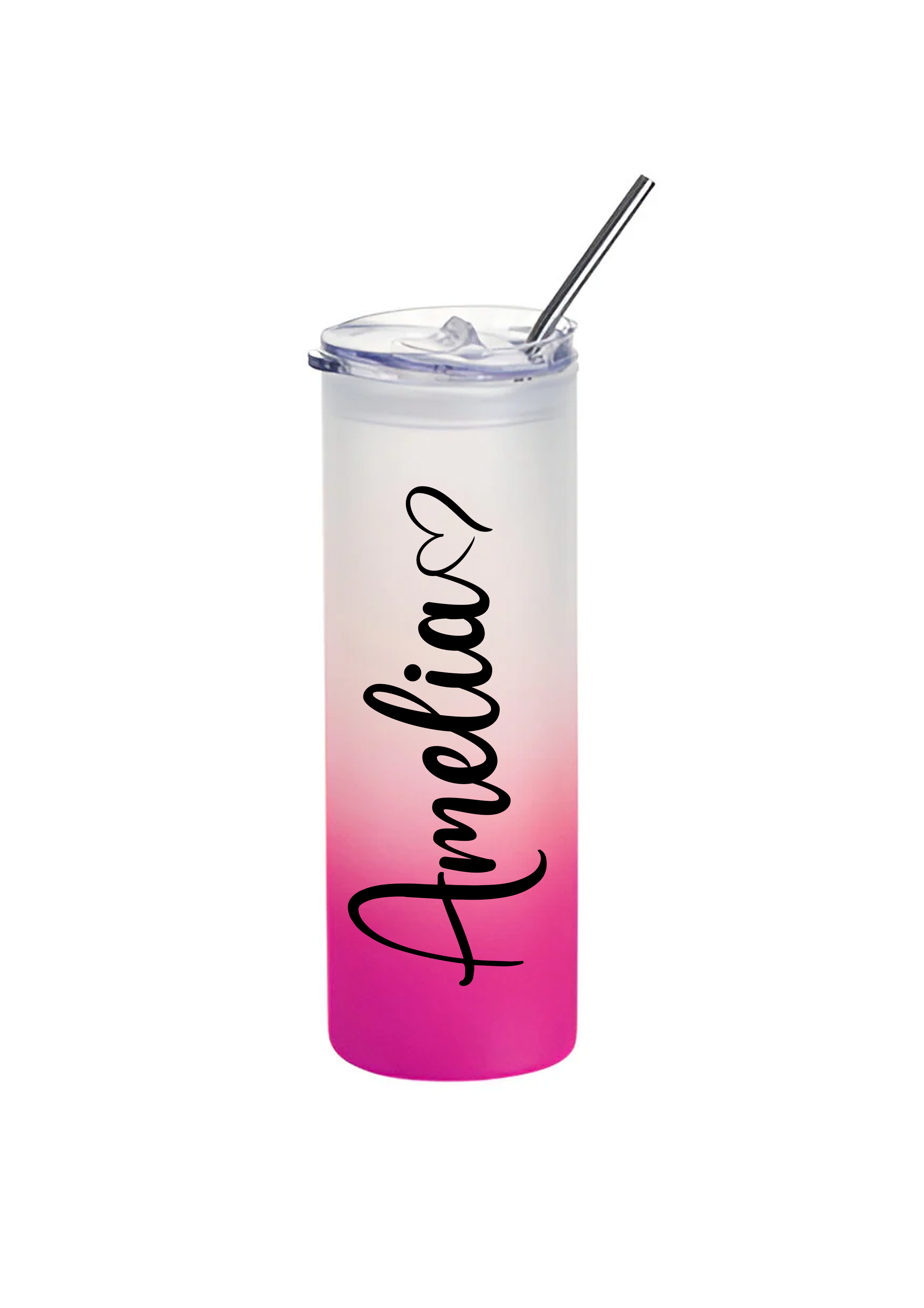 Pink Ombre Glass Tumbler
