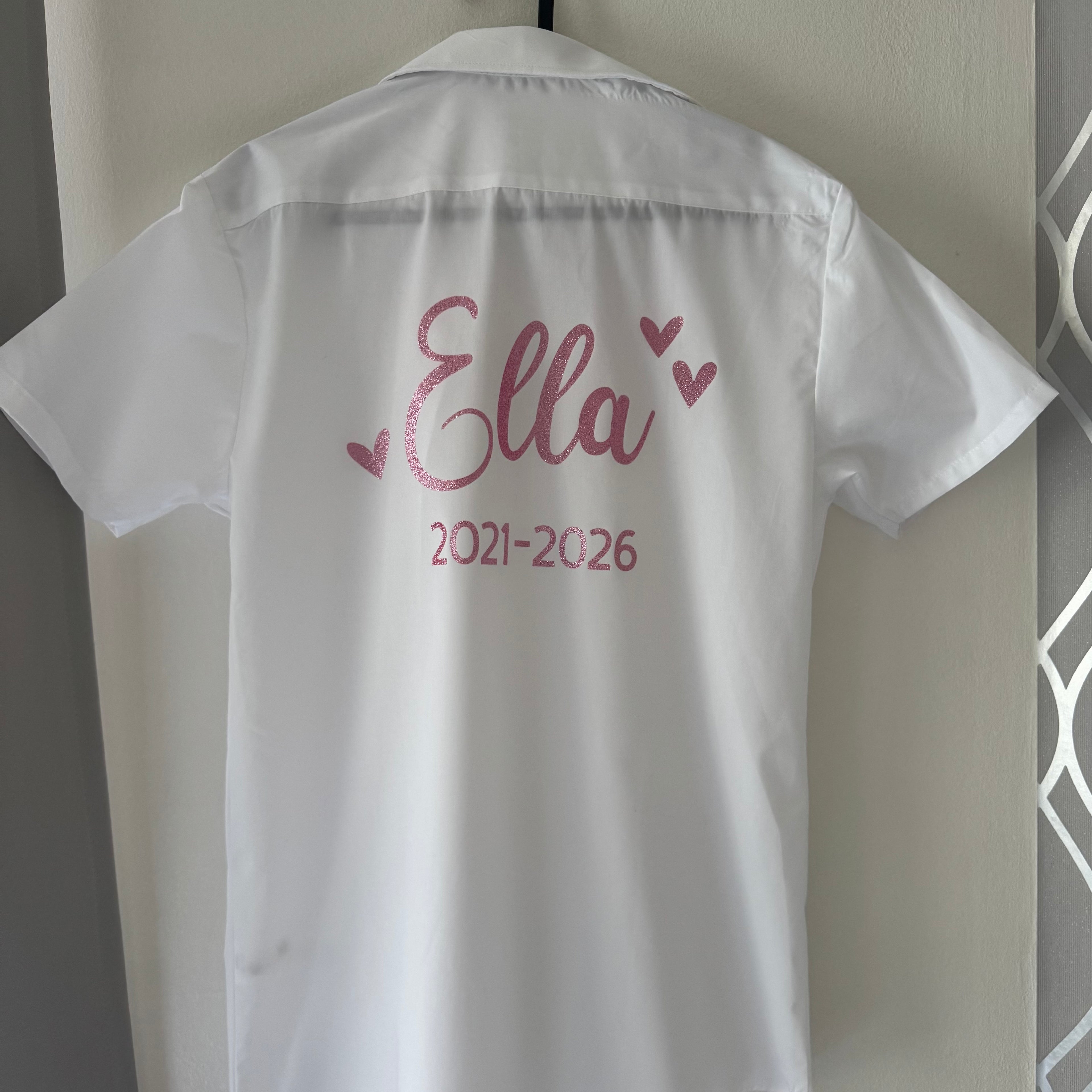 School Leavers Shirt - Pink Glitter Design