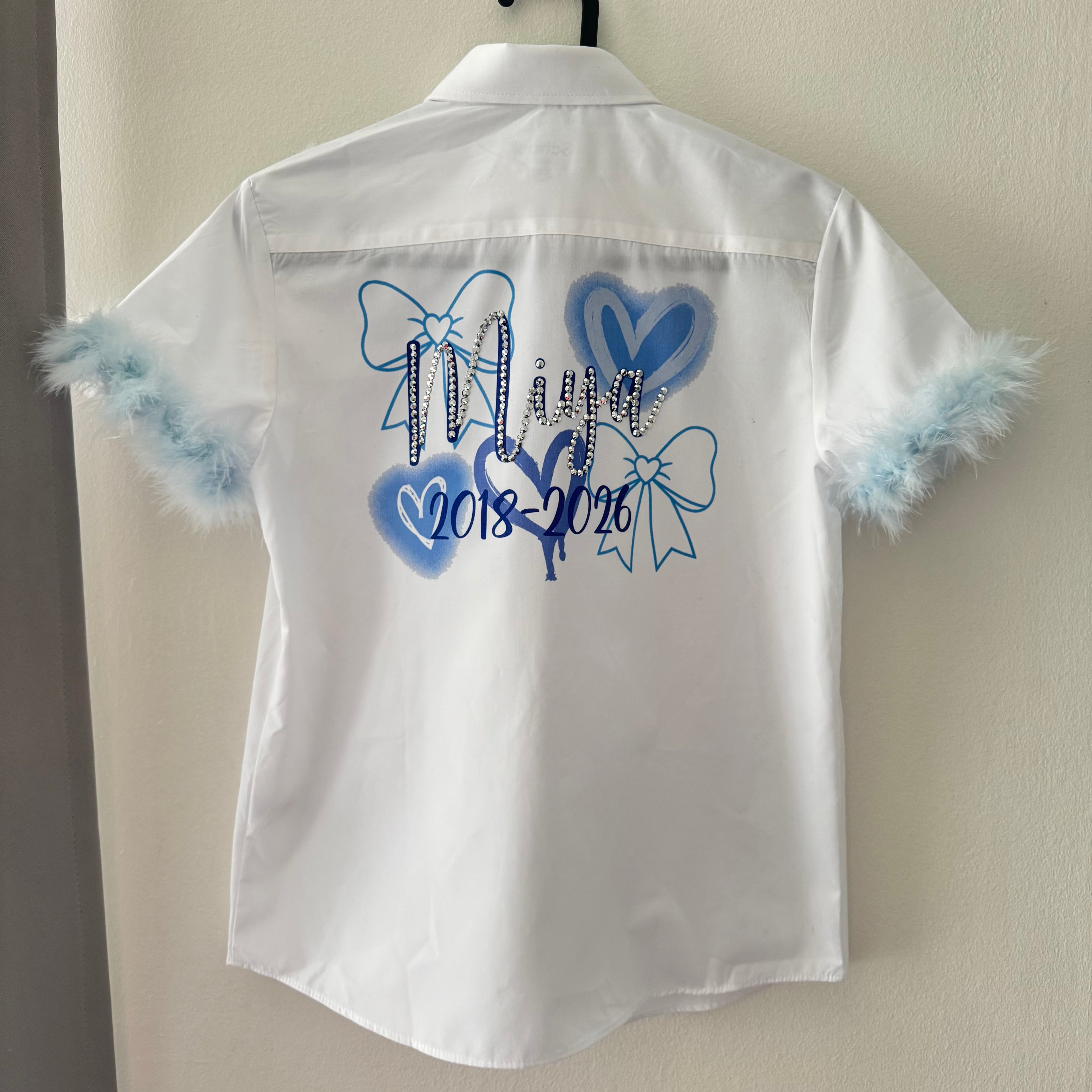 School Leavers Rhinestone Blue Shirt