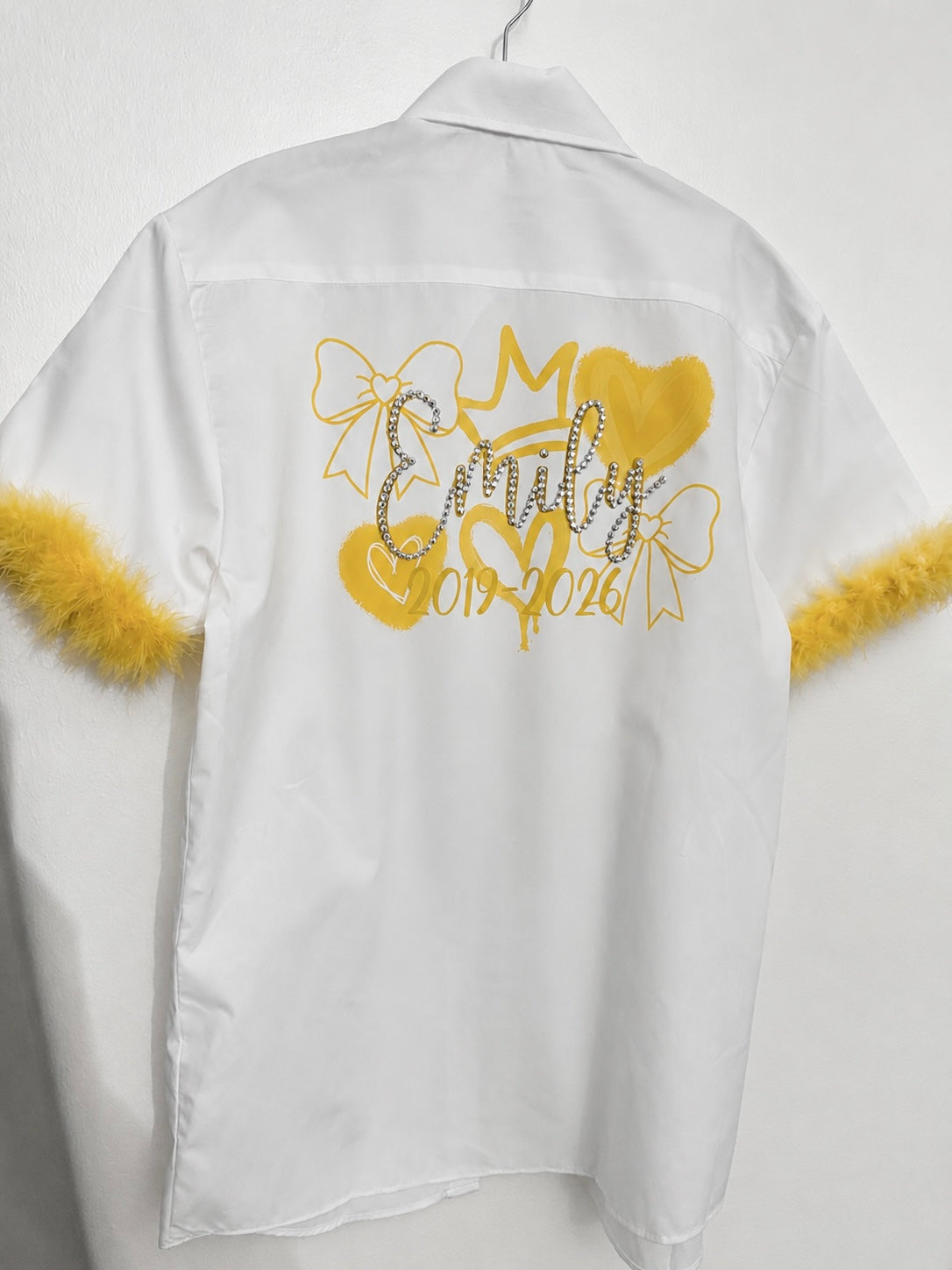 School Leavers Rhinestone Yellow Shirt