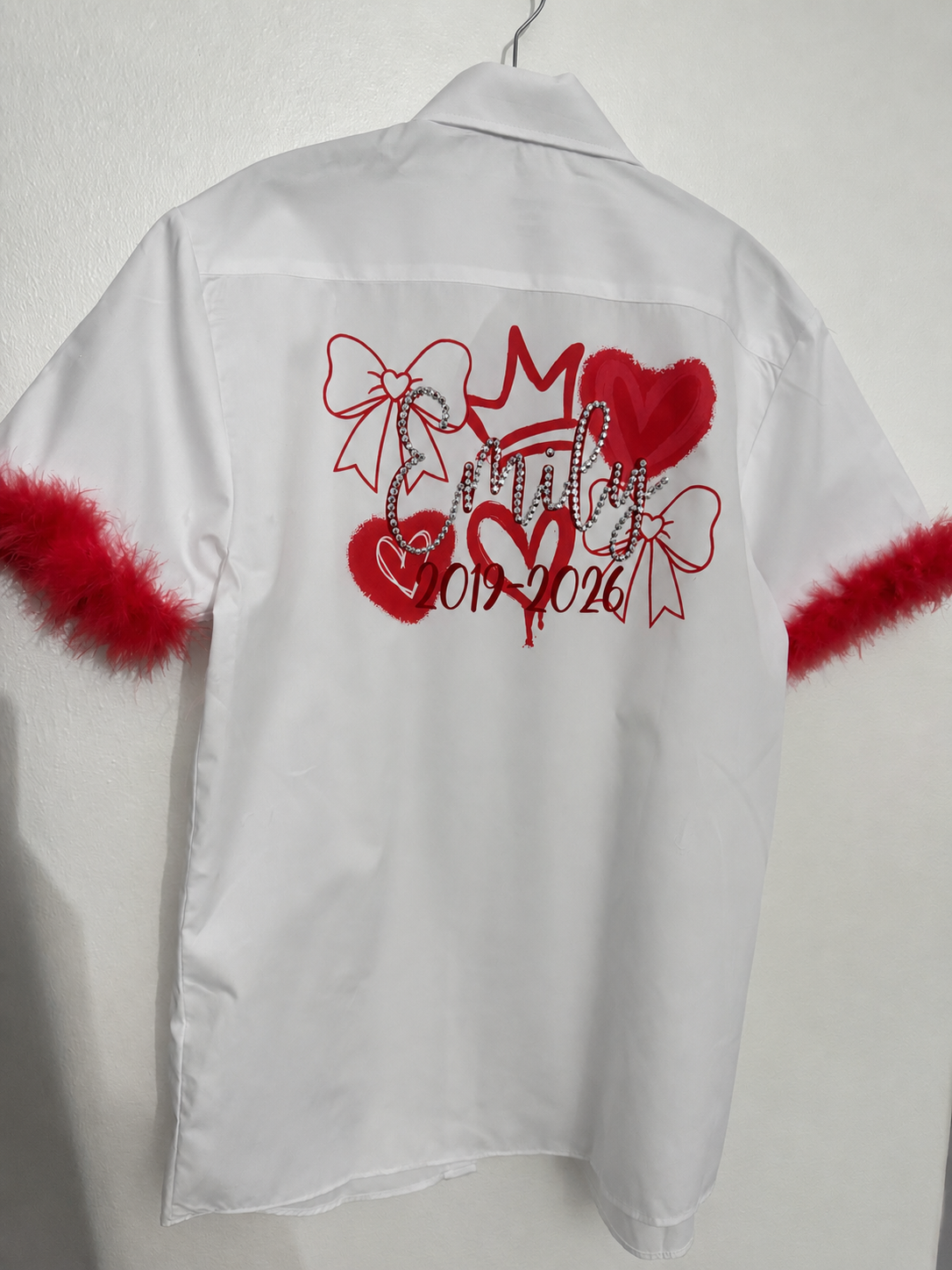 School Leavers Rhinestone Red Shirt